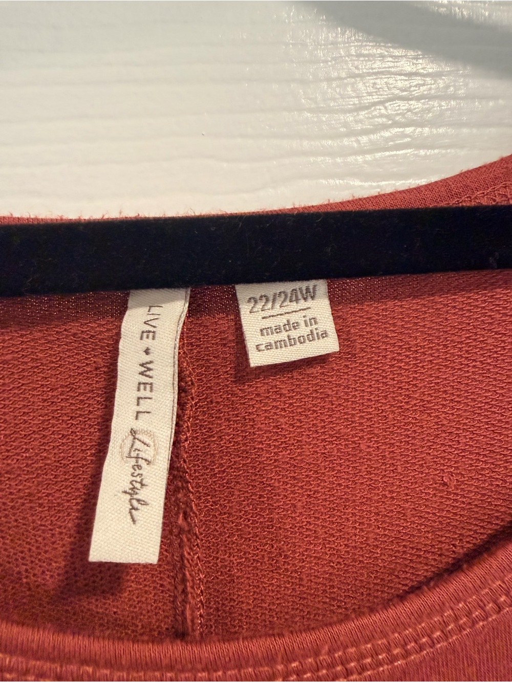 Relaxed Rust Mesh-Sleeve Women's Top - Picture 3 of 5